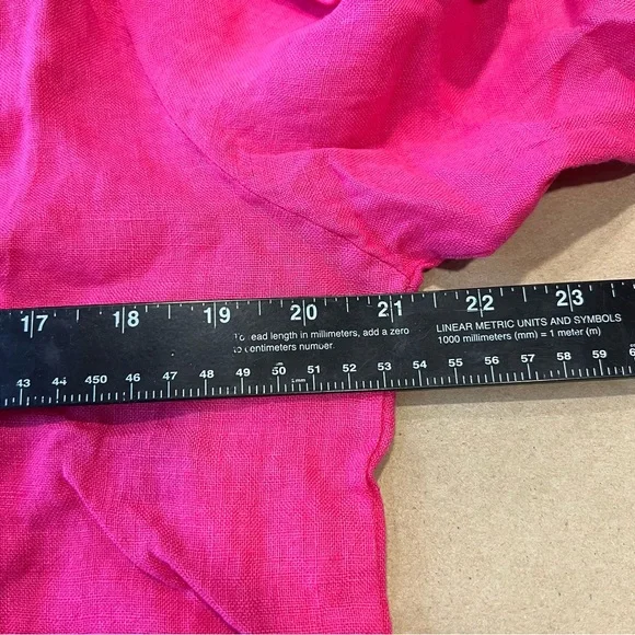 Flora Ashley NEW 9332 Hot Pink Linen Tunic Top SZ S - Picture 6 of 9
